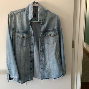 Gap denim coat with raw edge